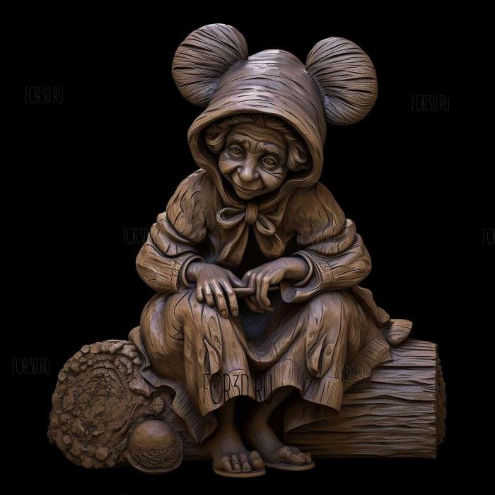 Beggar Minnie 3 stl model for CNC